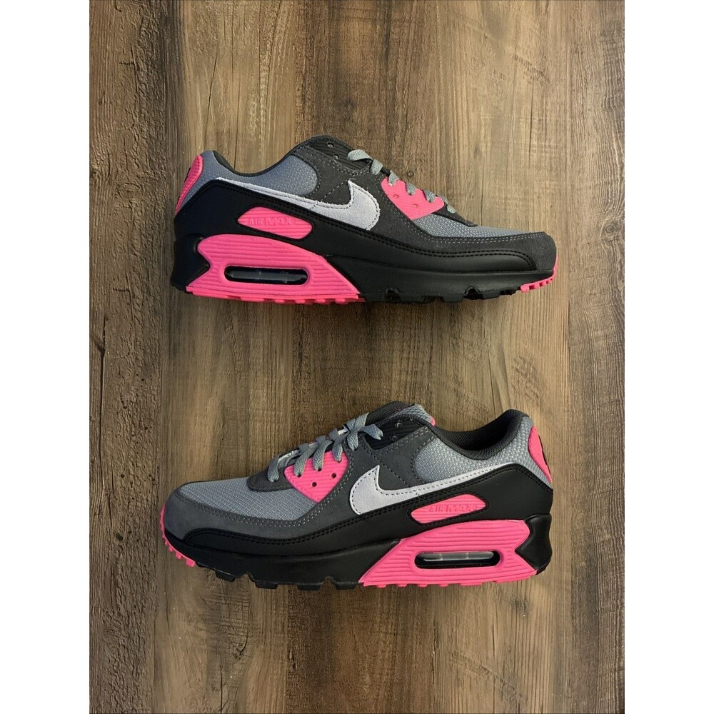Nike Air Max 90 Men Size 10 Black Grey Hyper Pink Shoes DM0029-010 New